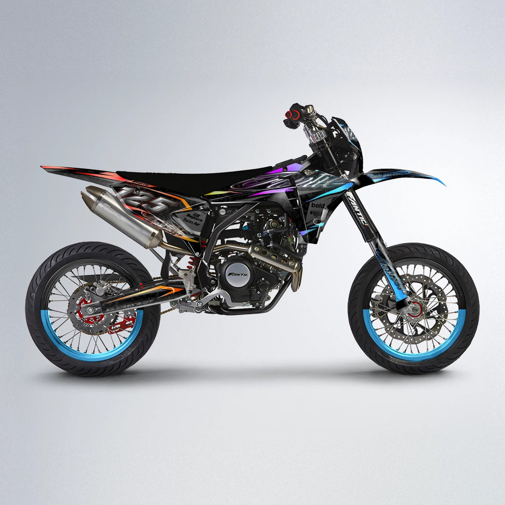 TASK Fantic supermoto graphics kit in Sunset Fade