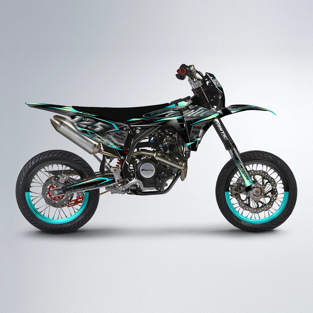 TASK Fantic supermoto graphics kit in Teal