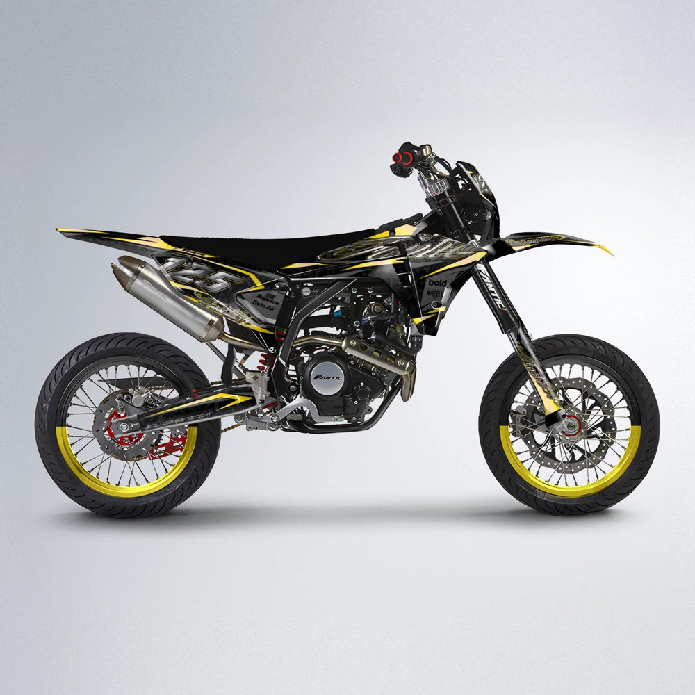 TASK Fantic supermoto graphics kit in Yellow