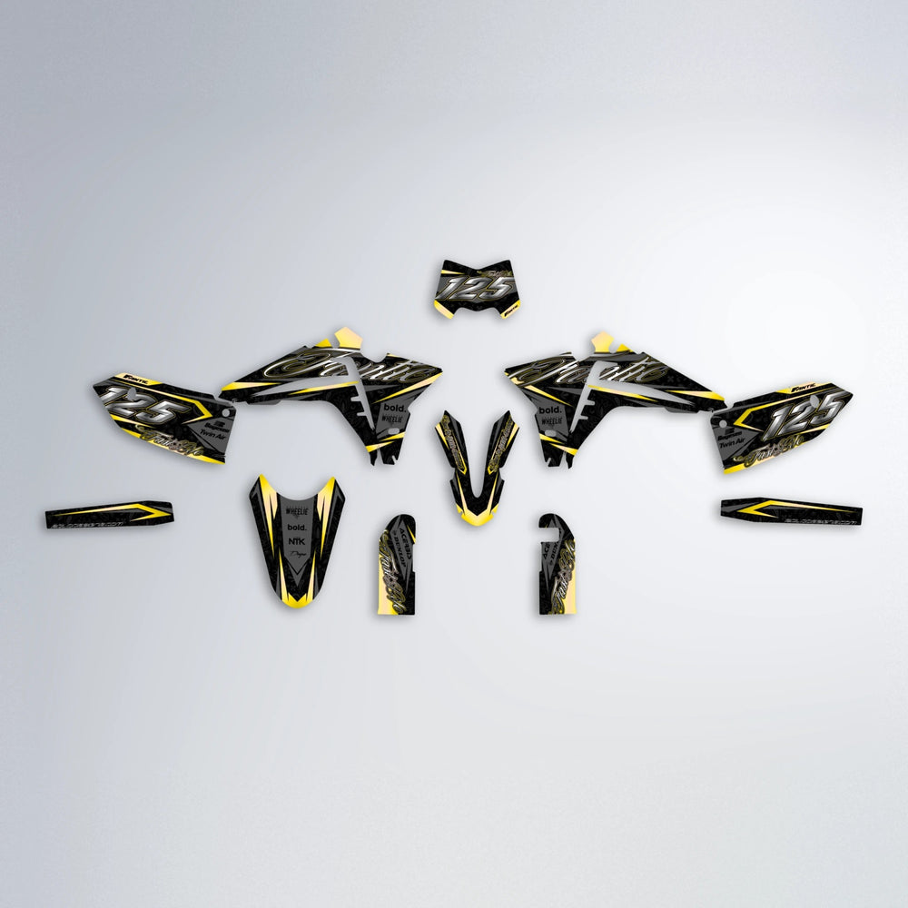 TASK Fantic graphics kit parts layout in Yellow