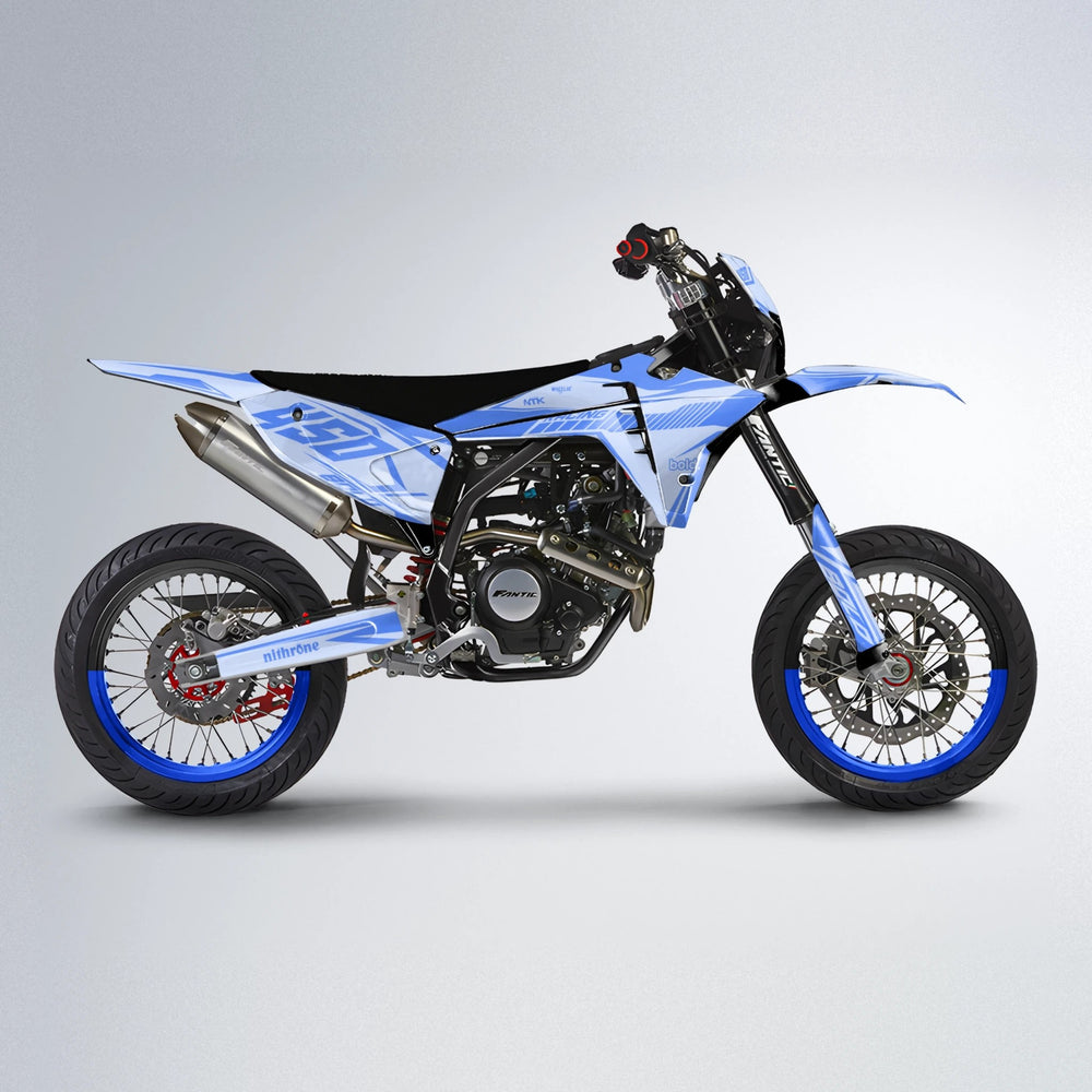 TEMPEST Fantic supermoto graphics kit in Blue