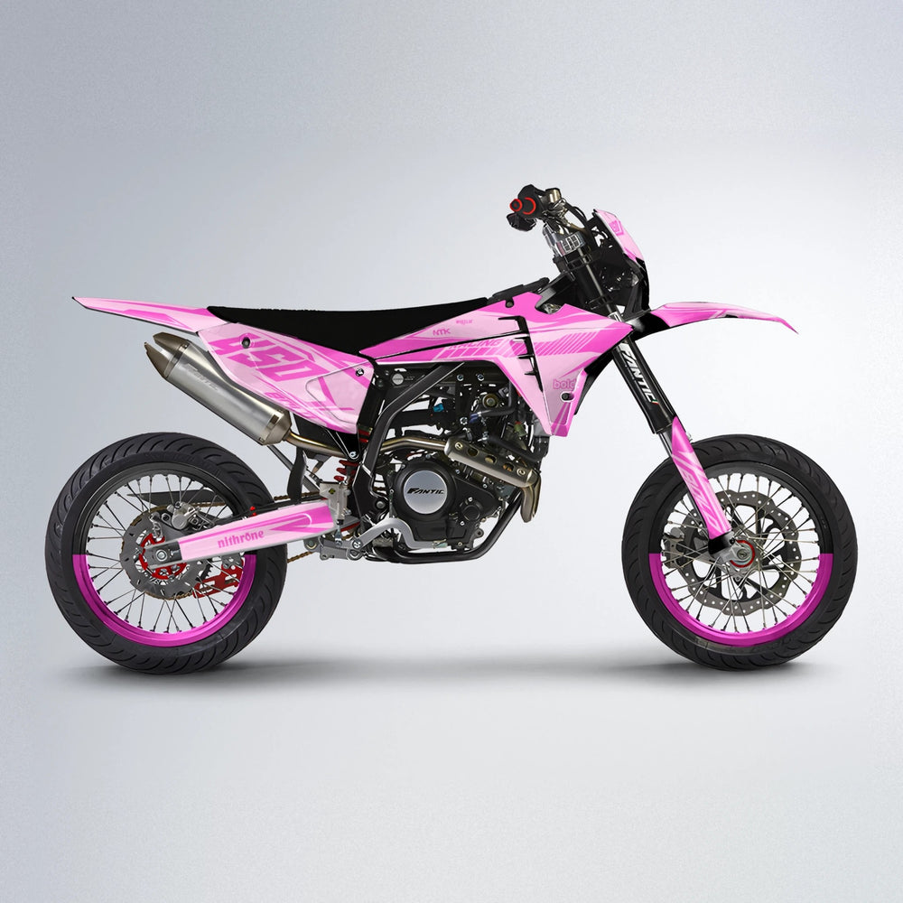 TEMPEST Fantic supermoto graphics kit in Pink