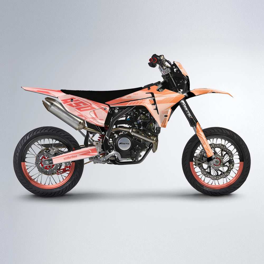 TEMPEST Fantic supermoto graphics kit in Red & Orange