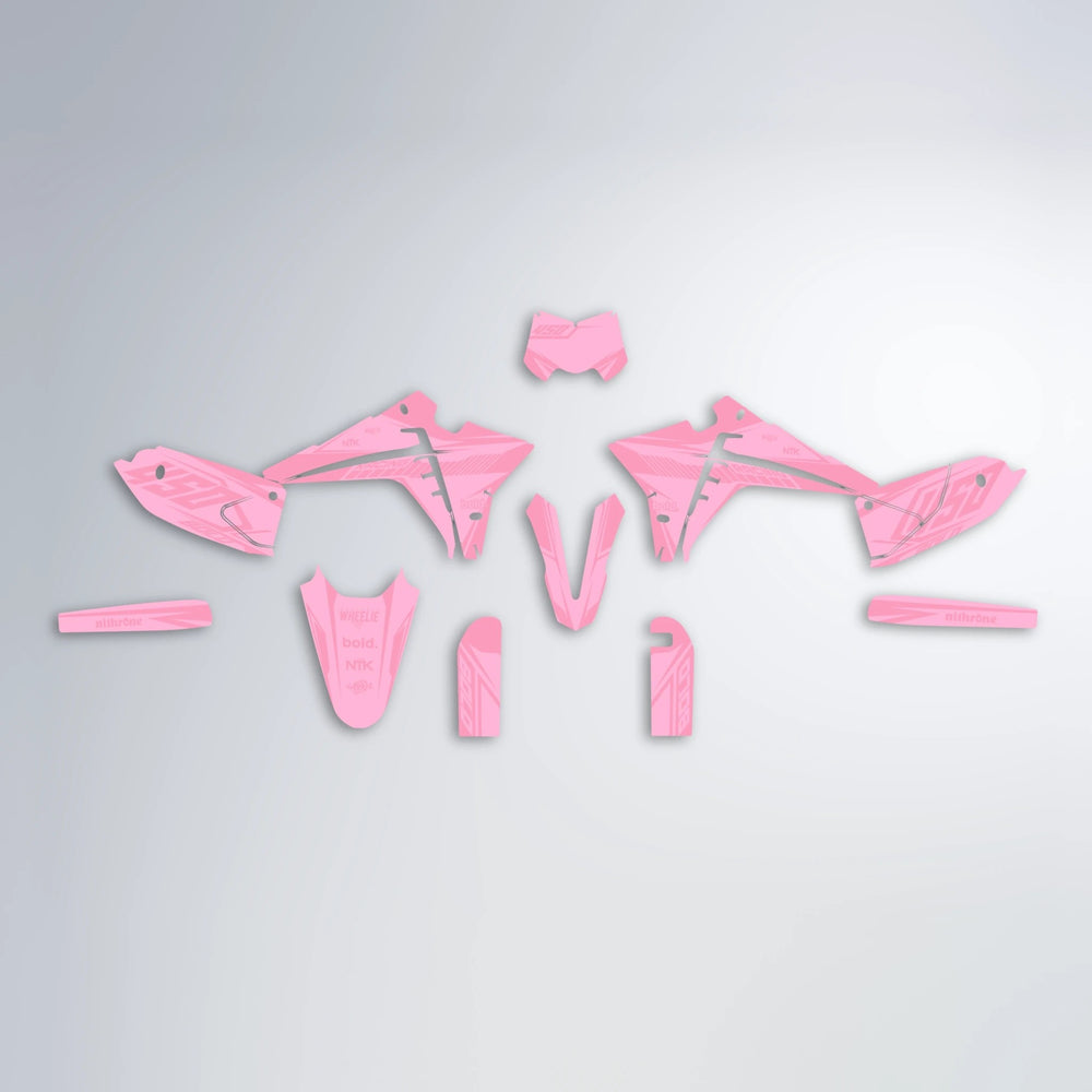 TEMPEST Fantic graphics kit parts layout in Sakura Pink