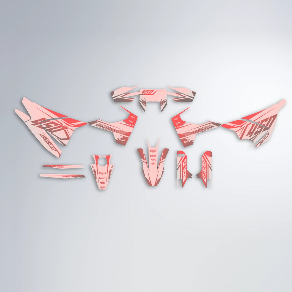 TEMPEST Husqvarna 701 graphics kit parts layout in Black & Red