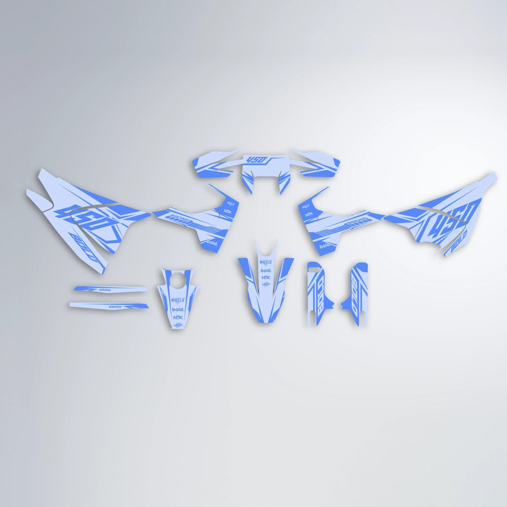 TEMPEST Husqvarna 701 graphics kit parts layout in Blue
