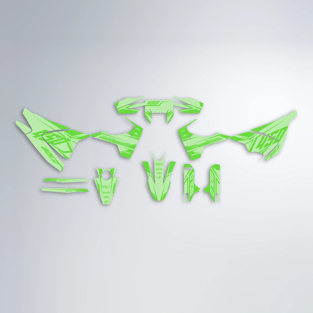 TEMPEST Husqvarna 701 graphics kit parts layout in Green