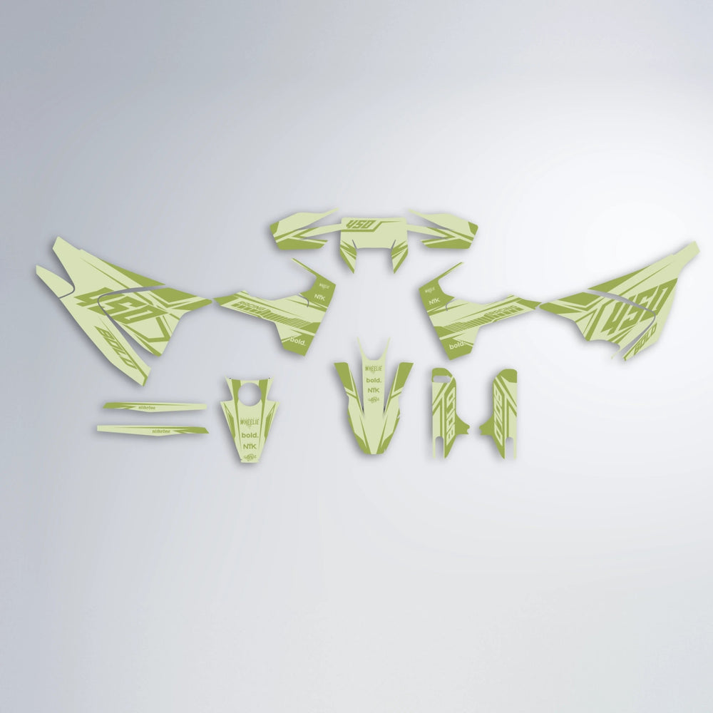 TEMPEST Husqvarna 701 graphics kit parts layout in Olive