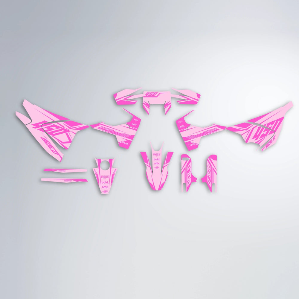 TEMPEST Husqvarna 701 graphics kit parts layout in Pink
