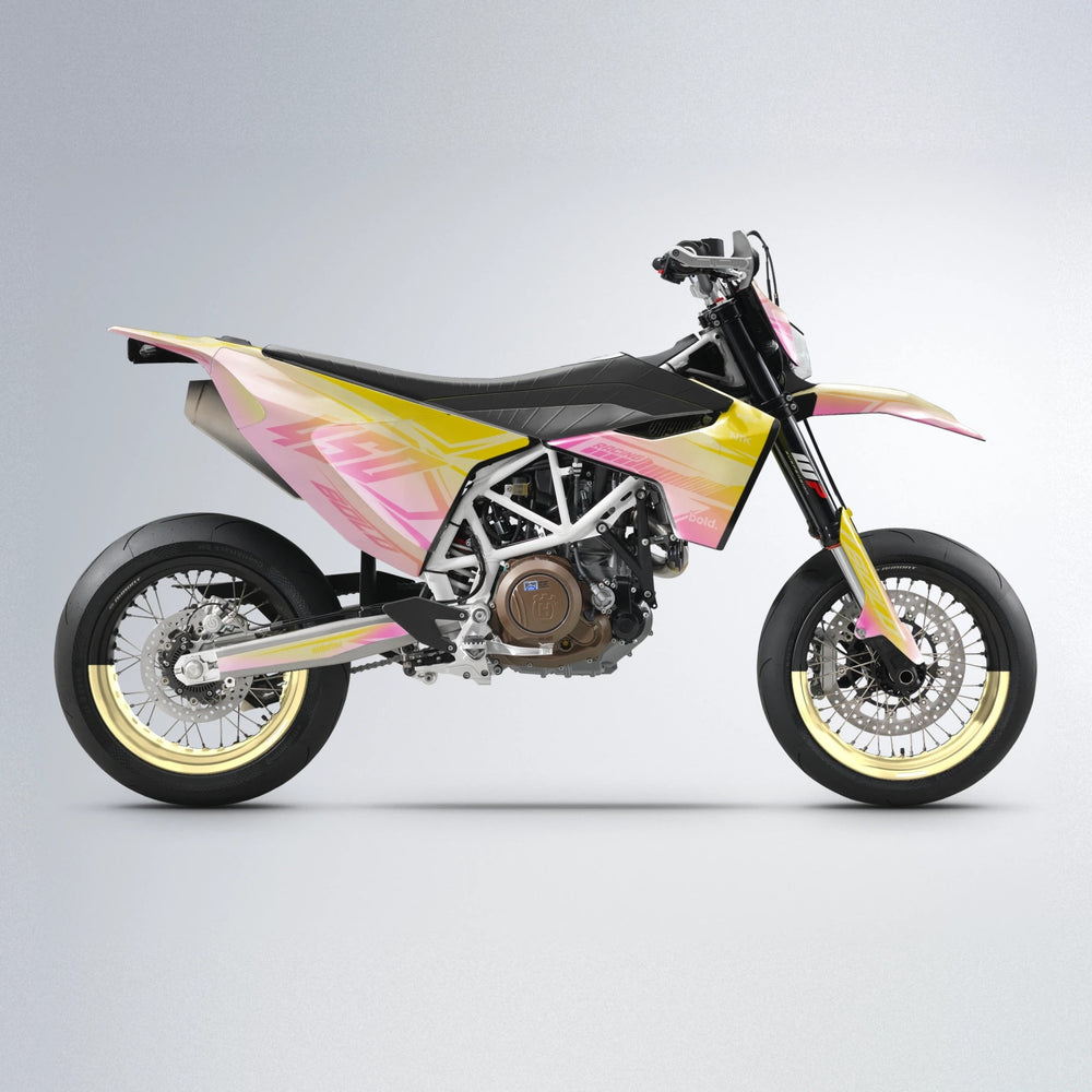 TEMPEST Husqvarna 701 supermoto graphics kit in Pink & Yellow