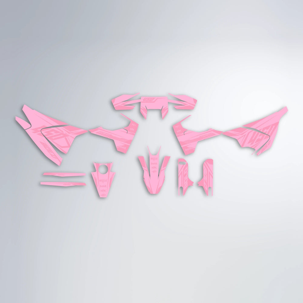 TEMPEST Husqvarna 701 graphics kit parts layout in Sakura Pink