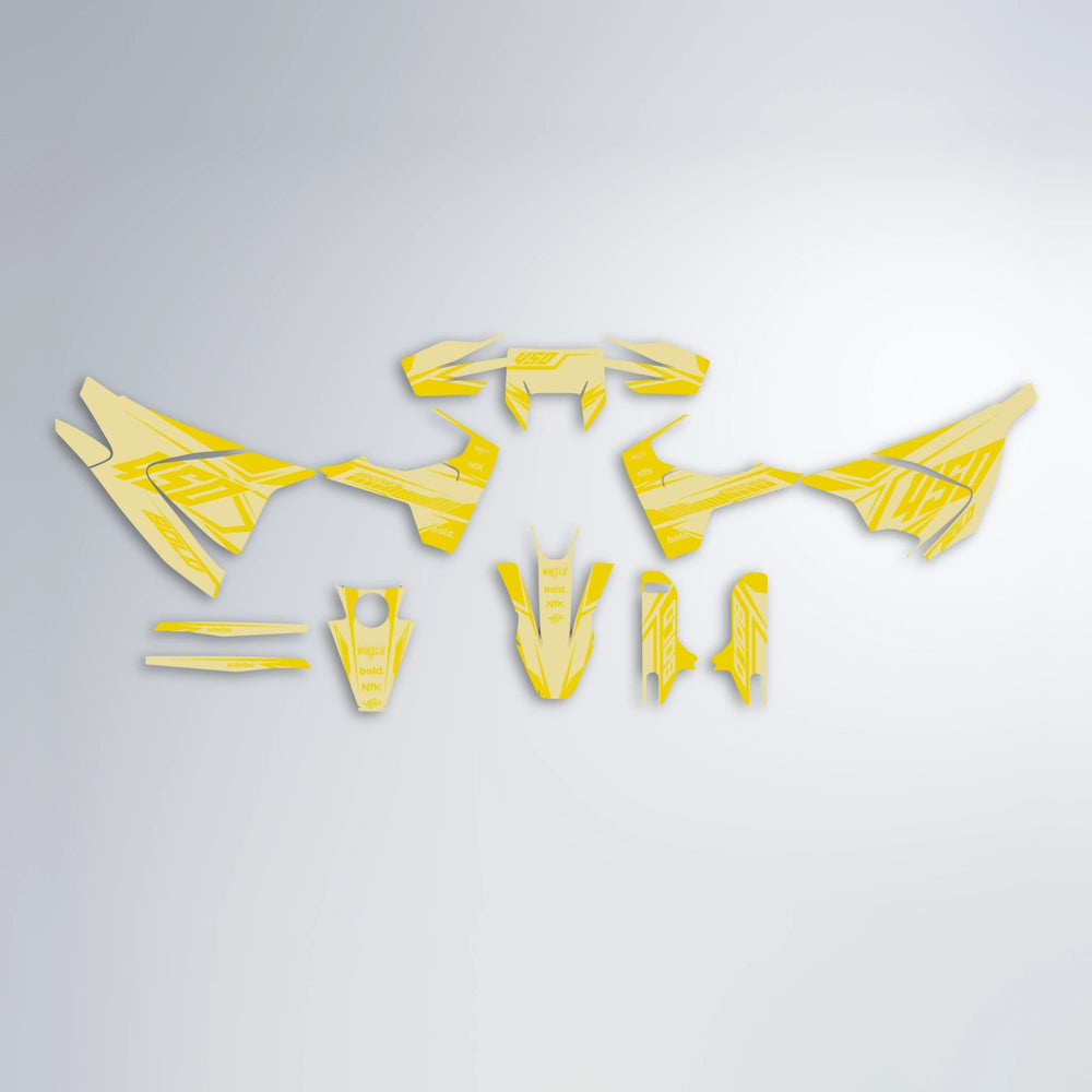 TEMPEST Husqvarna 701 graphics kit parts layout in Yellow