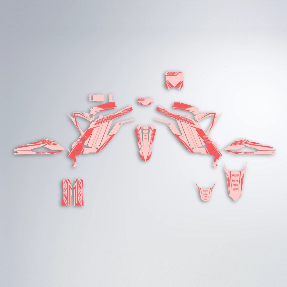 TEMPEST Sur-Ron Light Bee graphics kit parts layout in Red
