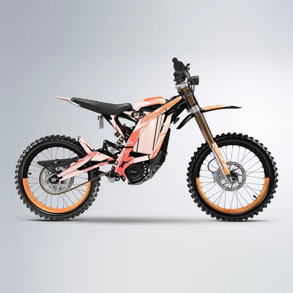 TEMPEST Sur-Ron Light Bee motocross graphics kit in Red & Orange