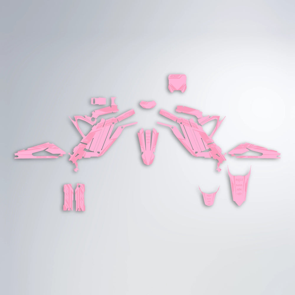 TEMPEST Sur-Ron Light Bee graphics kit parts layout in Sakura Pink