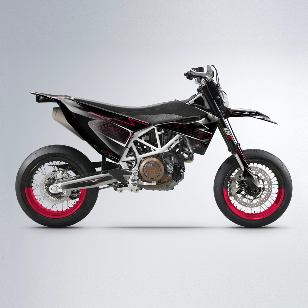 TEMPTATION Husqvarna 701 supermoto graphics kit in Black & Red