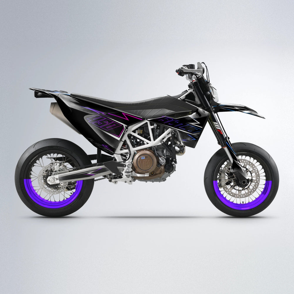 TEMPTATION Husqvarna 701 supermoto graphics kit in Blue Purple Fade