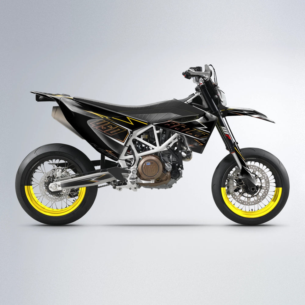 TEMPTATION Husqvarna 701 supermoto graphics kit in Pink & Yellow