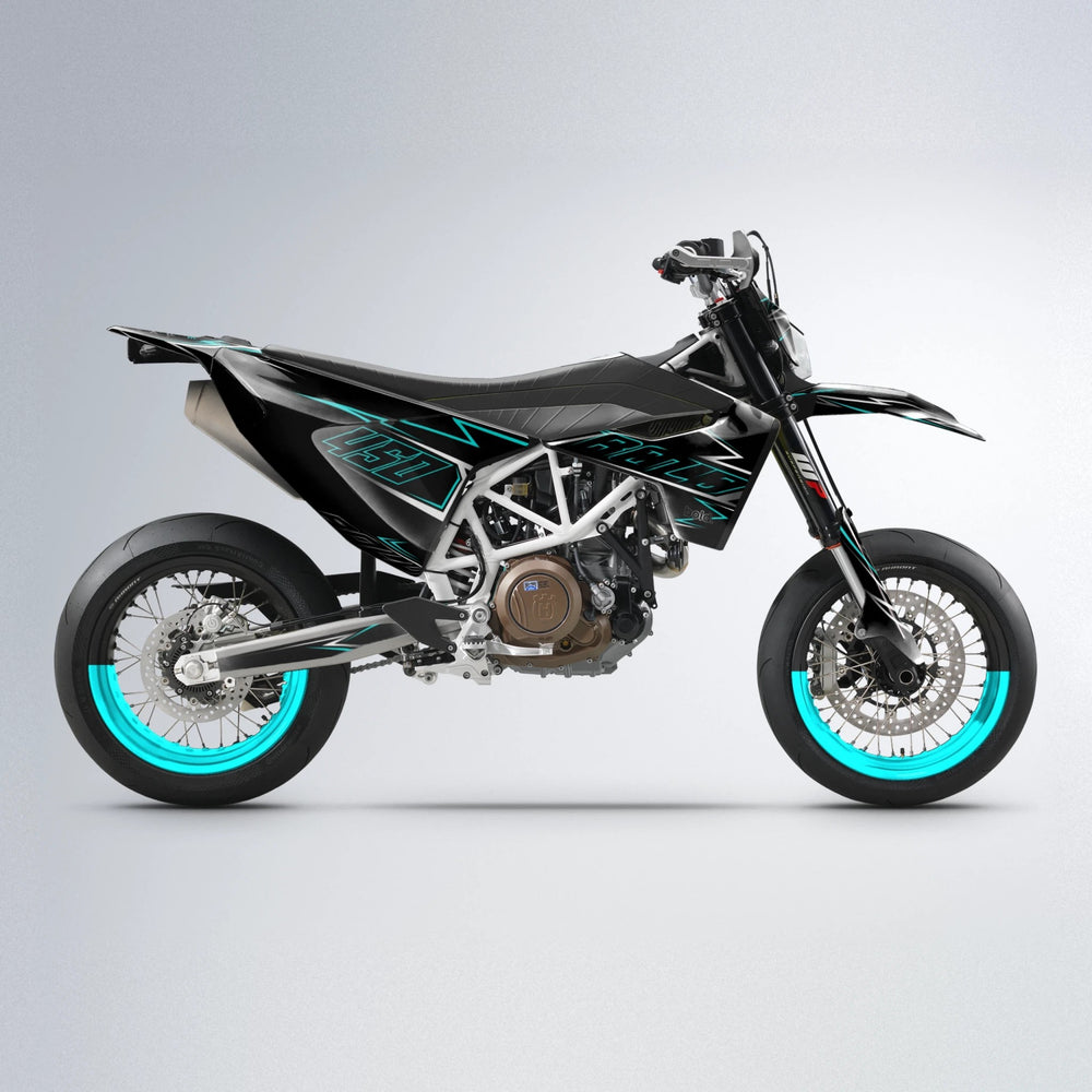 TEMPTATION Husqvarna 701 supermoto graphics kit in Teal