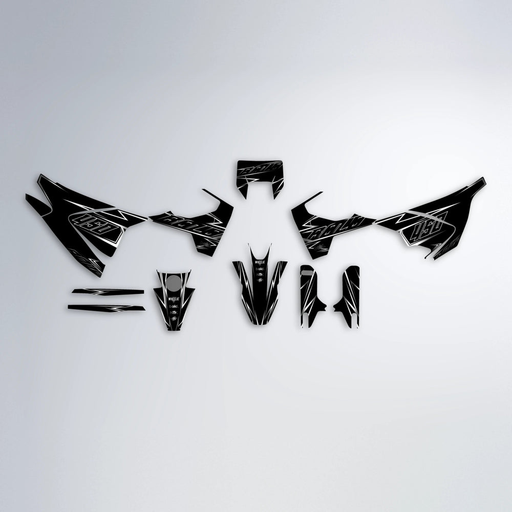 TEMPTATION Husqvarna 701 graphics kit parts layout in White
