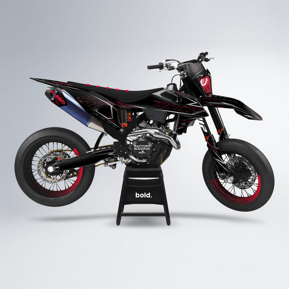 TEMPTATION supermoto graphics kit in Black & Red