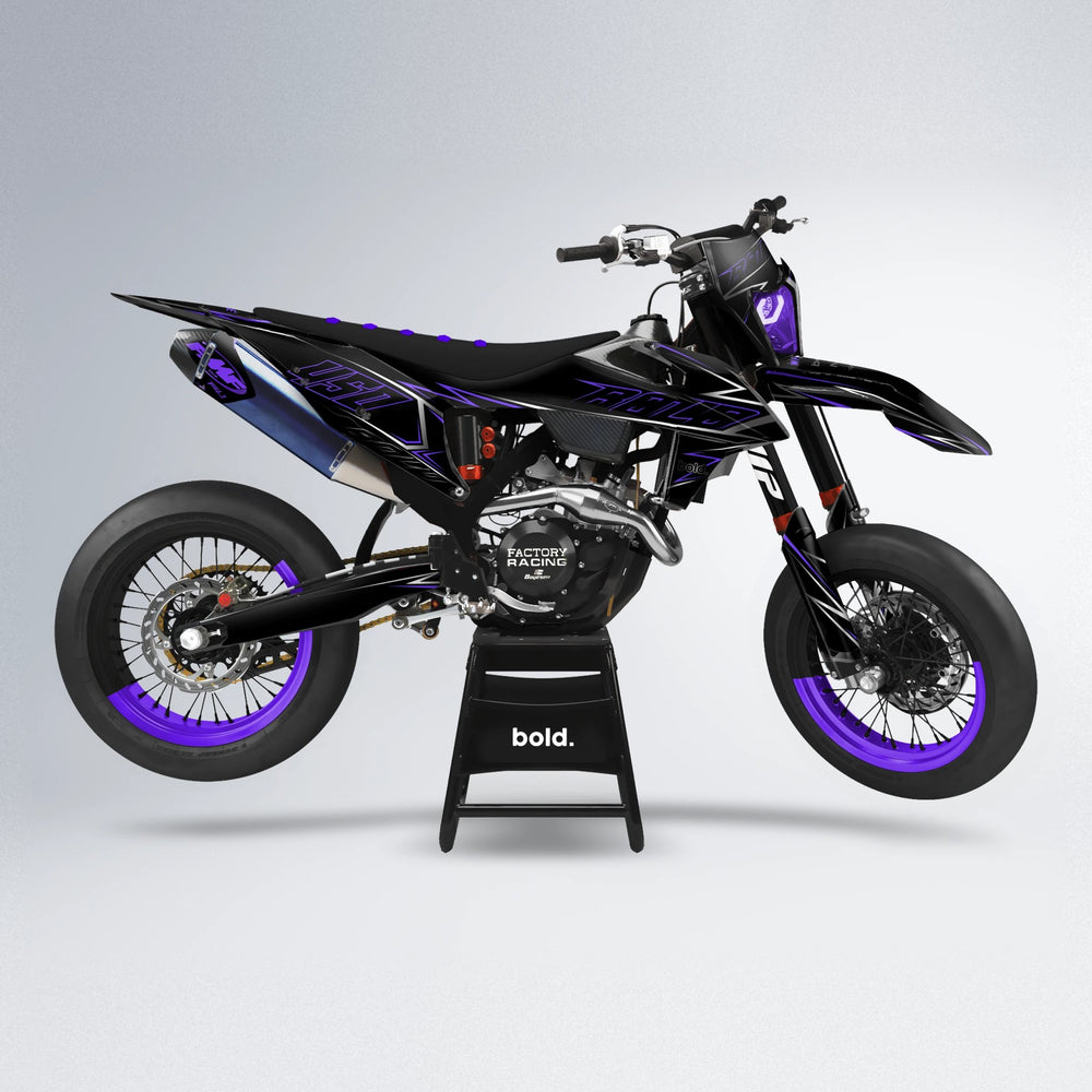TEMPTATION supermoto graphics kit in Purple