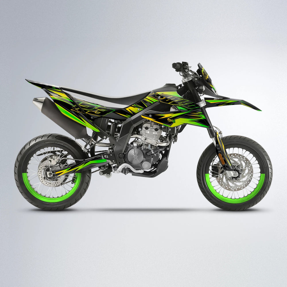 THUNDERSTRUCK Aprilia SX 125 supermoto graphics kit in Green