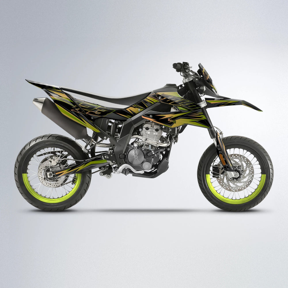THUNDERSTRUCK Aprilia SX 125 supermoto graphics kit in Olive