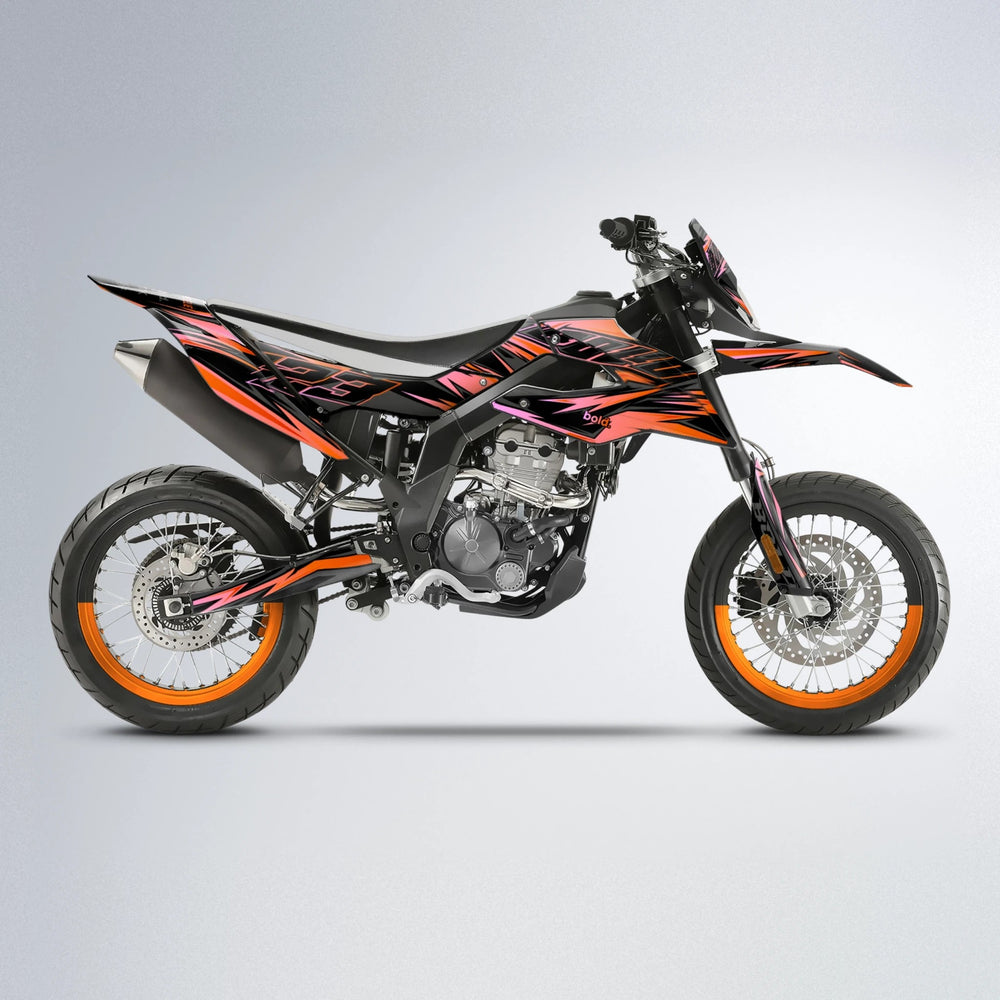THUNDERSTRUCK Aprilia SX 125 supermoto graphics kit in Orange
