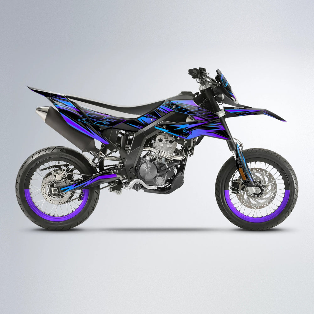 THUNDERSTRUCK Aprilia SX 125 supermoto graphics kit in Purple