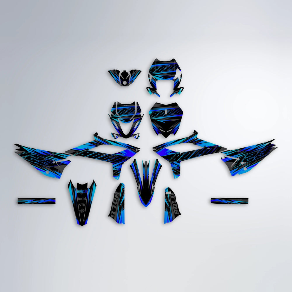 THUNDERSTRUCK Beta graphics kit parts layout in Blue