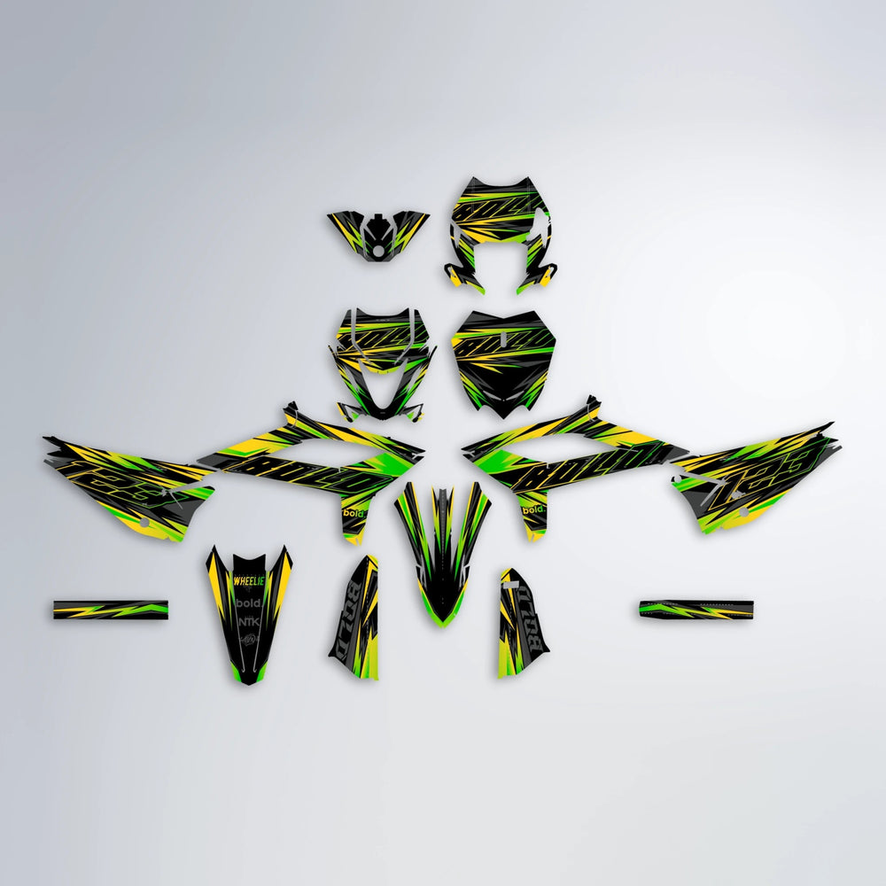 THUNDERSTRUCK Beta graphics kit parts layout in Green