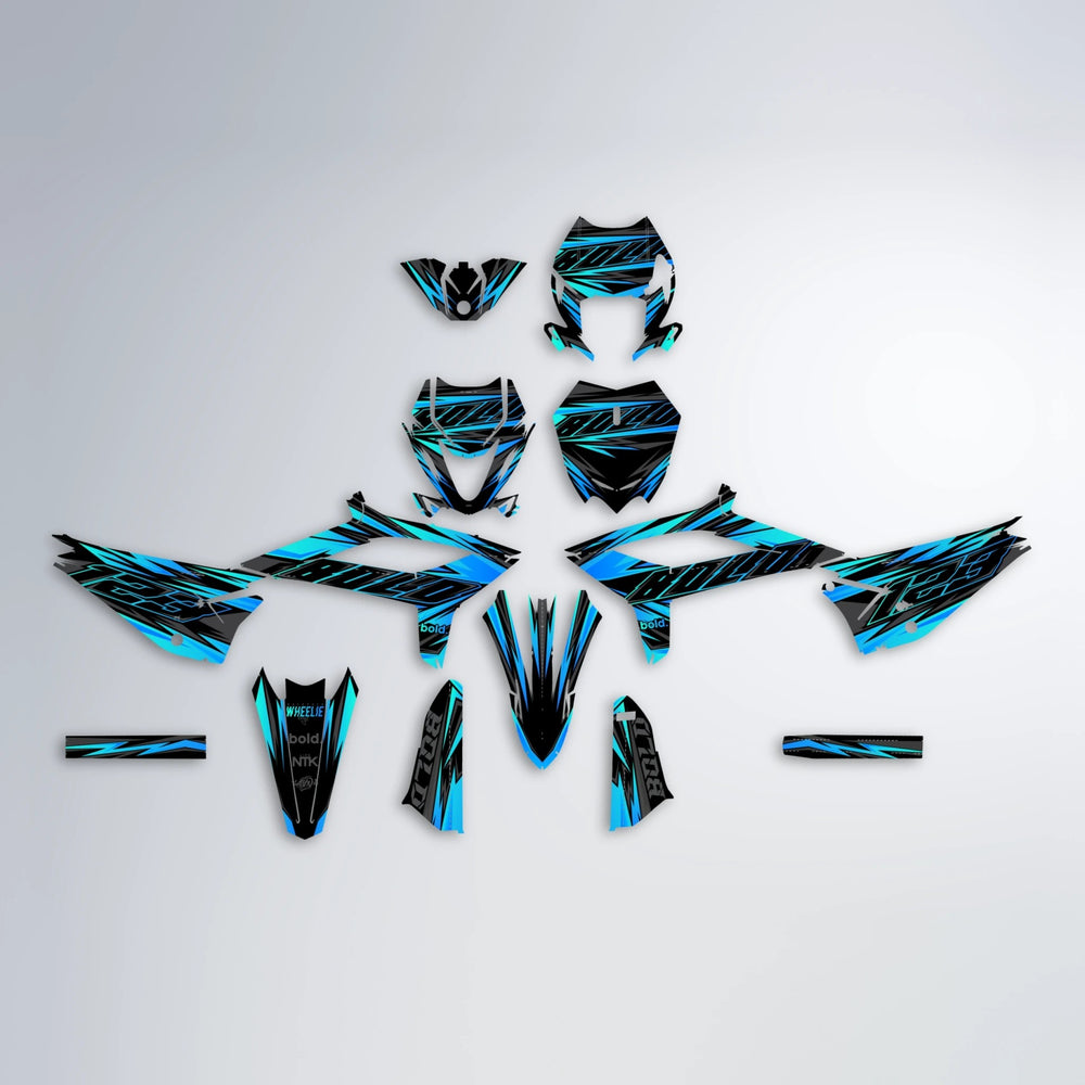 THUNDERSTRUCK Beta graphics kit parts layout in Light Blue
