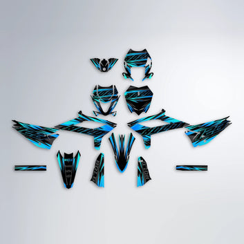 THUNDERSTRUCK Beta graphics kit parts layout in Light Blue