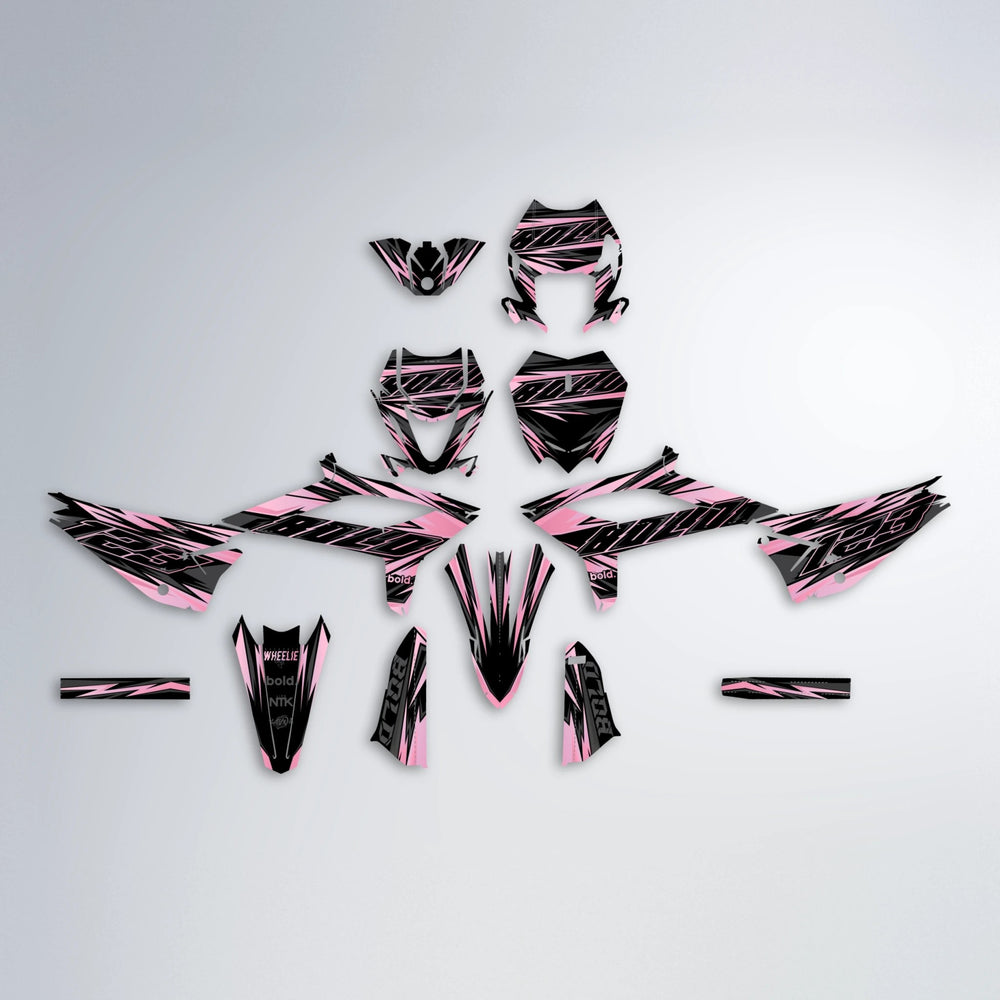THUNDERSTRUCK Beta graphics kit parts layout in Sakura Pink