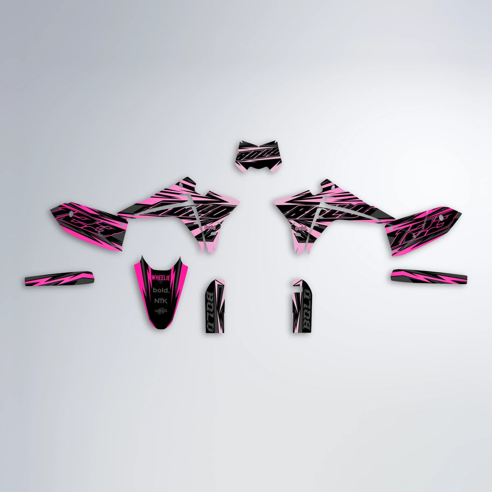 THUNDERSTRUCK Fantic graphics kit parts layout in Flamingo