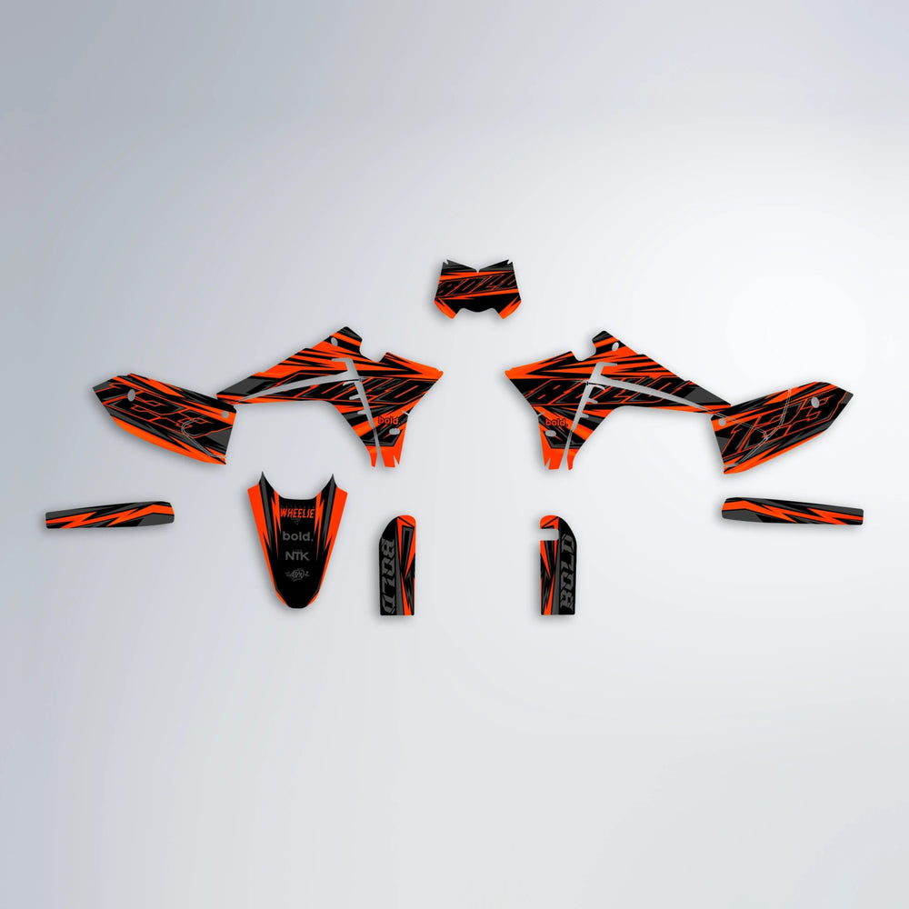 THUNDERSTRUCK Fantic graphics kit parts layout in Orange