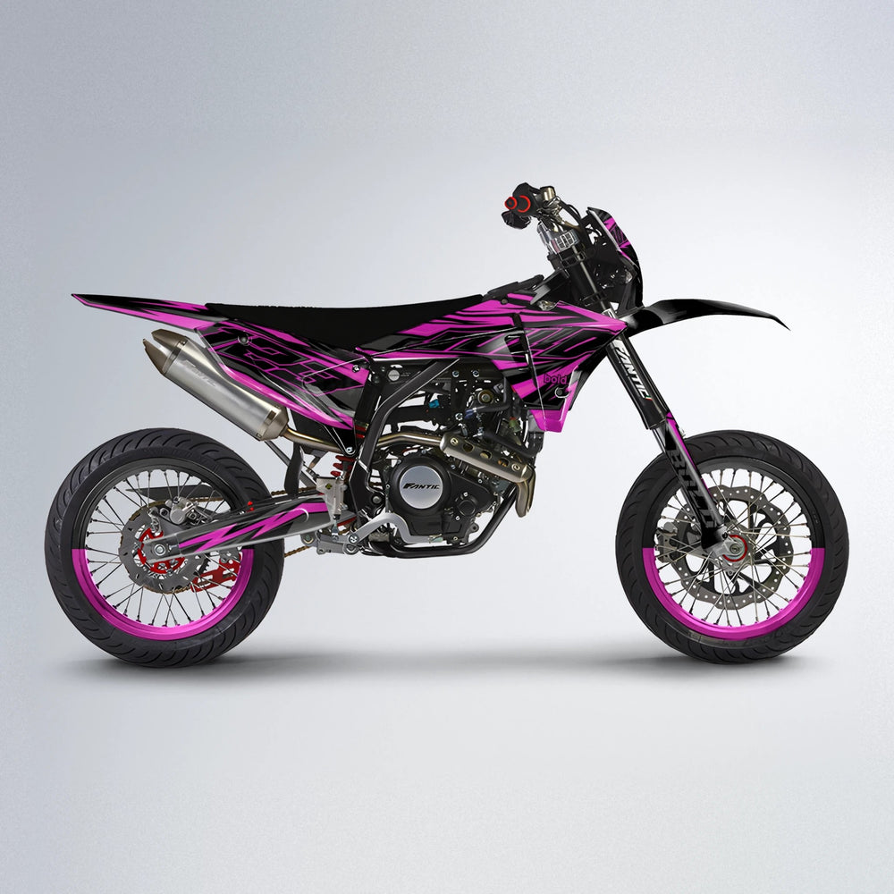 THUNDERSTRUCK Fantic supermoto graphics kit in Pink