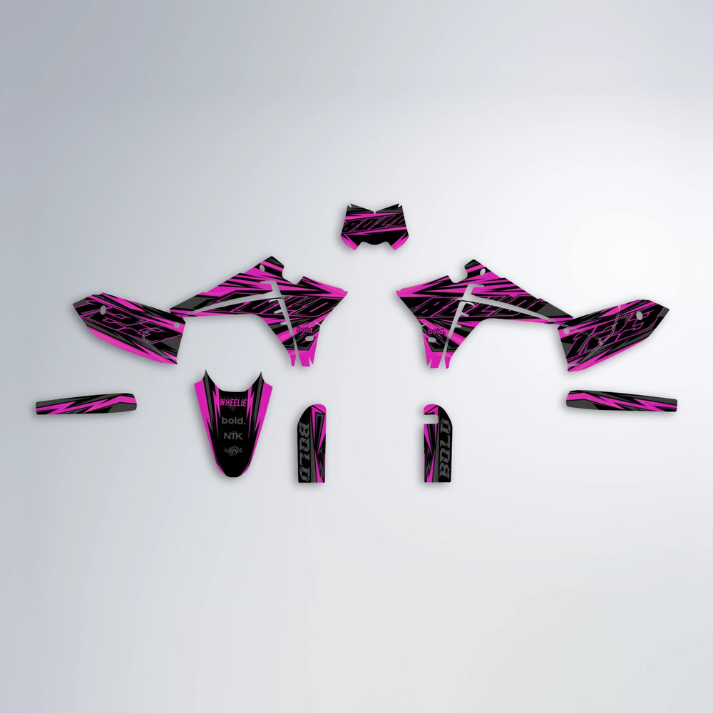 THUNDERSTRUCK Fantic graphics kit parts layout in Pink