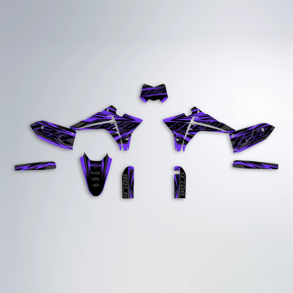 THUNDERSTRUCK Fantic graphics kit parts layout in Purple