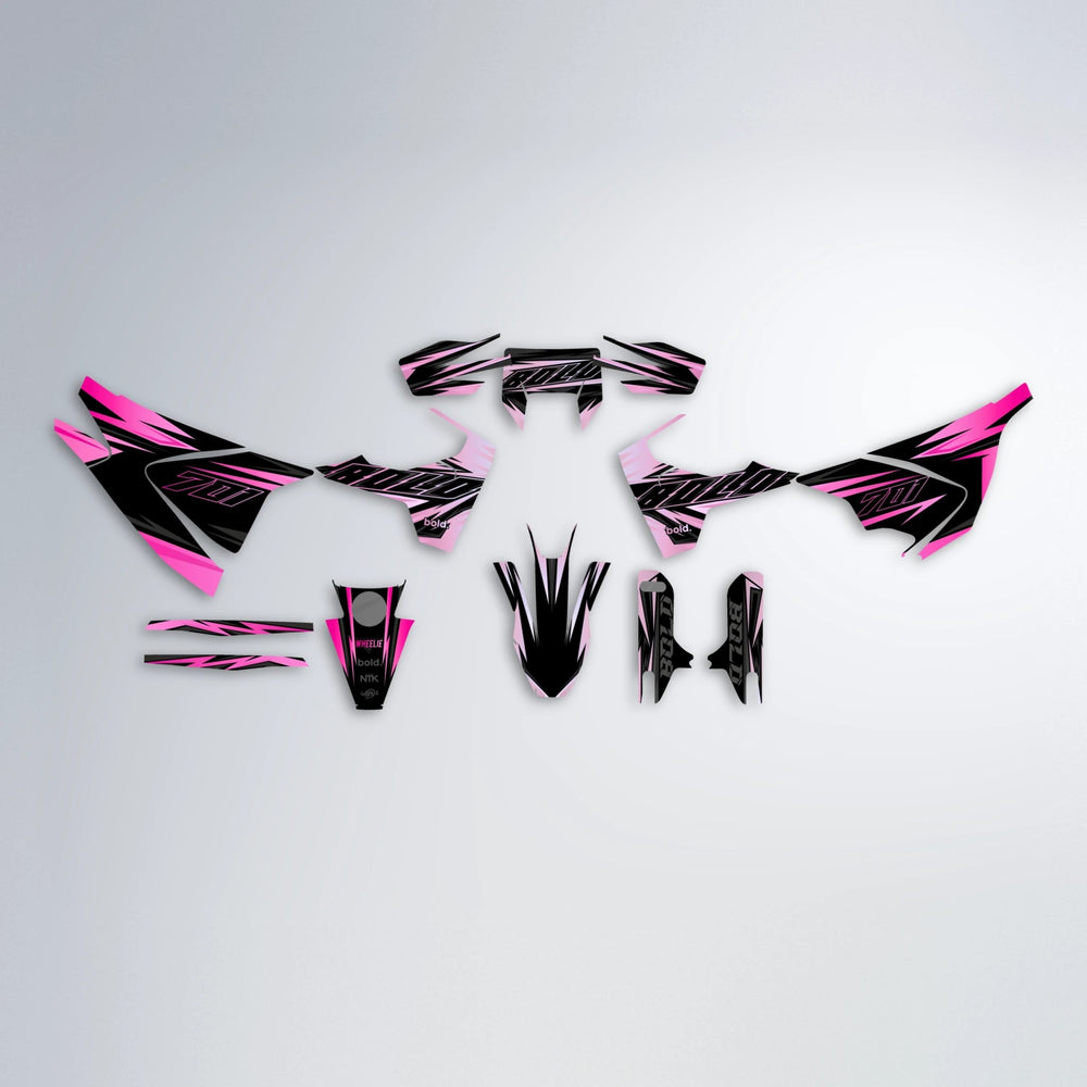 THUNDERSTRUCK Husqvarna 701 graphics kit parts layout in Flamingo