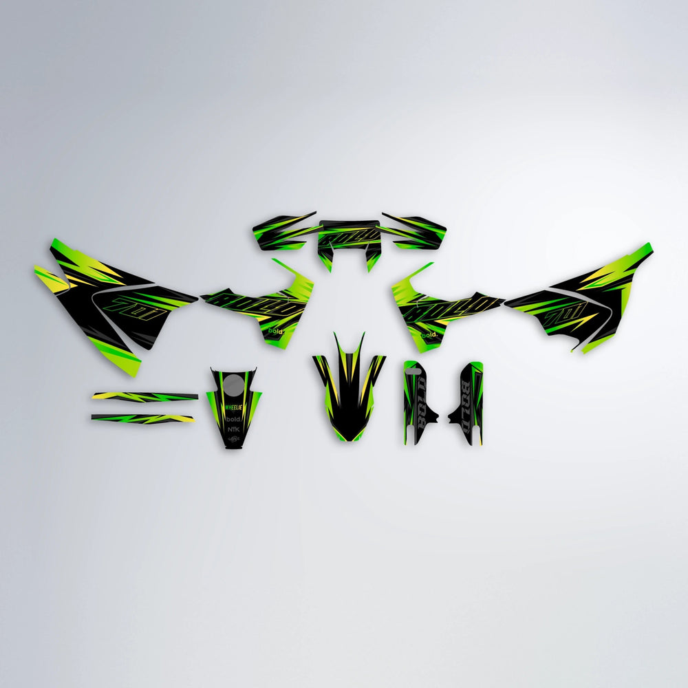 THUNDERSTRUCK Husqvarna 701 graphics kit parts layout in Green