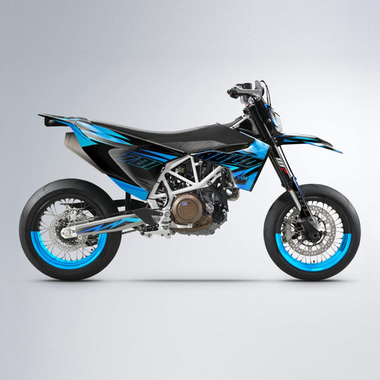 THUNDERSTRUCK Husqvarna 701 supermoto graphics kit in Light Blue