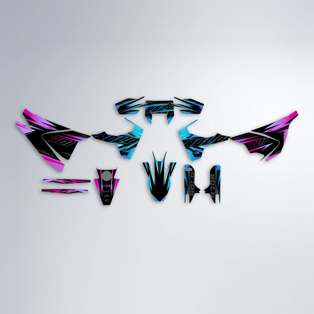 THUNDERSTRUCK Husqvarna 701 graphics kit parts layout in Pink & Light Blue