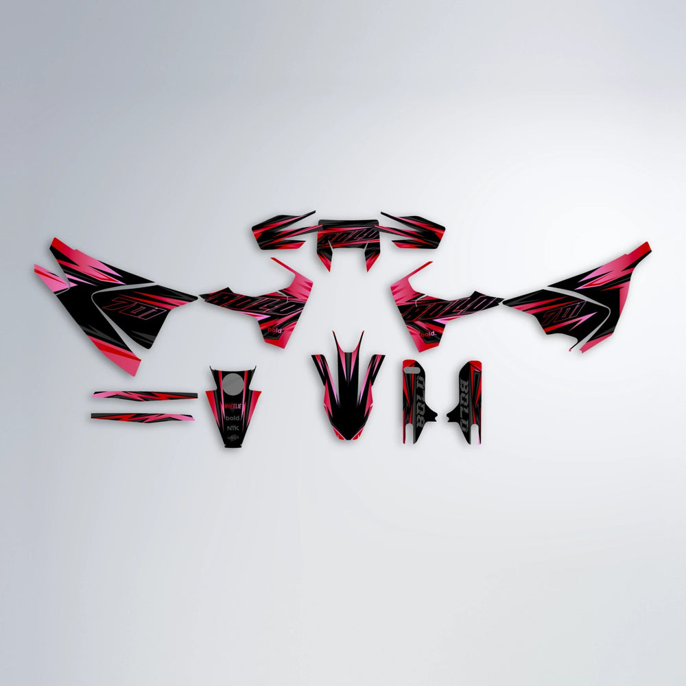 THUNDERSTRUCK Husqvarna 701 graphics kit parts layout in Red