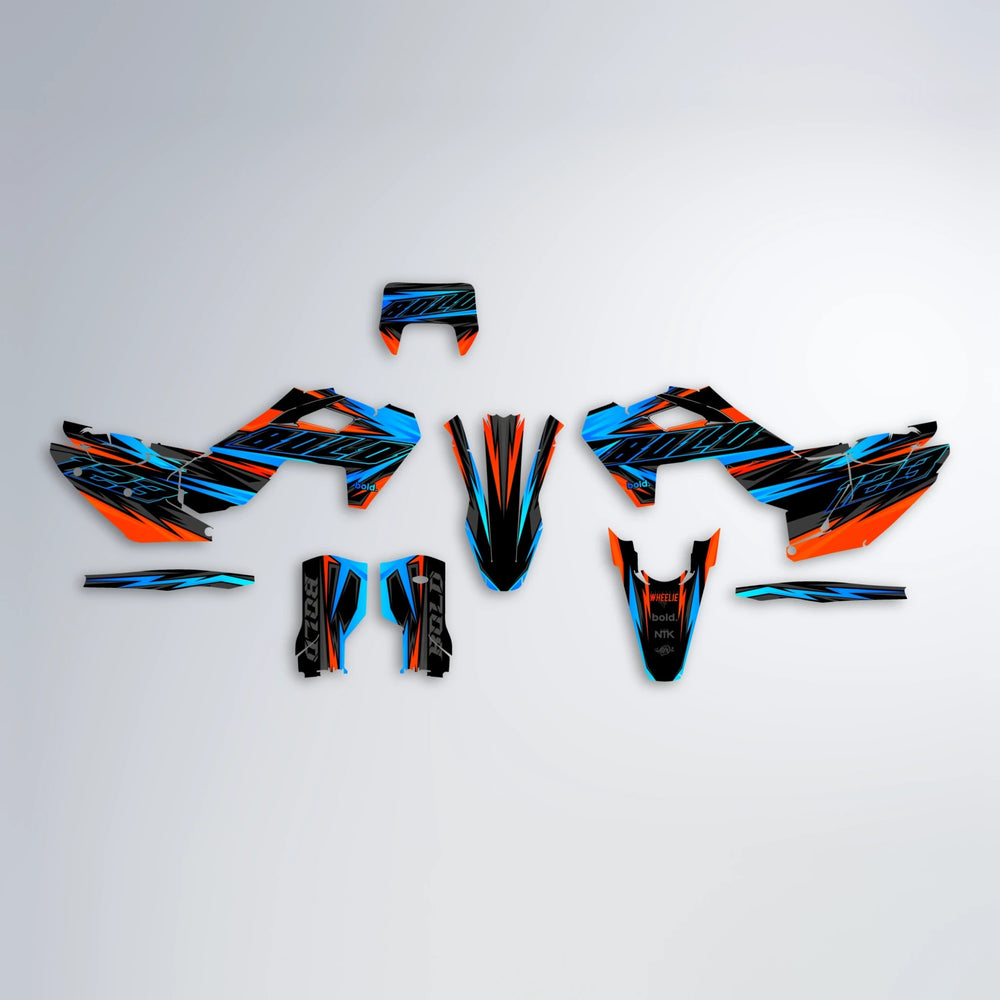 THUNDERSTRUCK Husqvarna FE/TE graphics kit parts layout in Custom Colour
