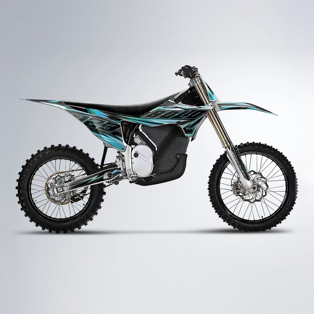 THUNDERSTRUCK Stark Varg MX motocross graphics kit in Light Blue & White
