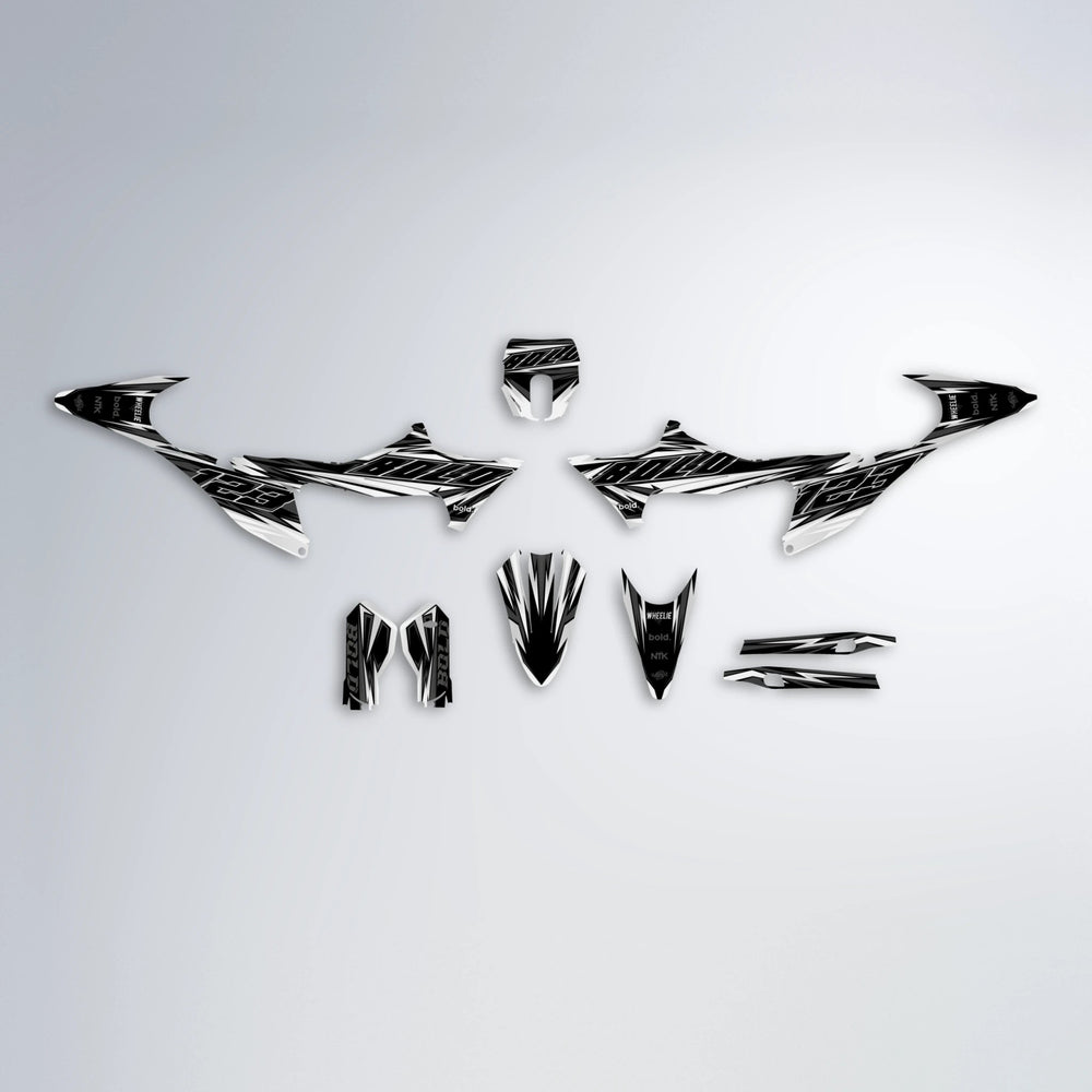 THUNDERSTRUCK Stark Varg MX graphics kit parts layout in White
