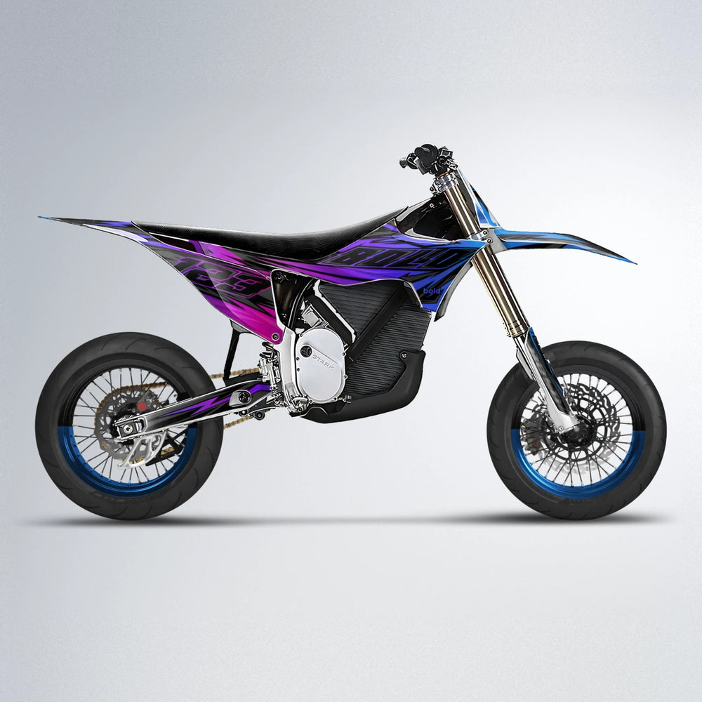 THUNDERSTRUCK Stark Varg SM supermoto graphics kit in Blue Purple Fade