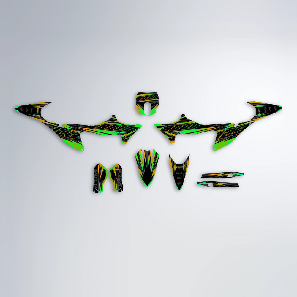 THUNDERSTRUCK Stark Varg SM graphics kit parts layout in Green